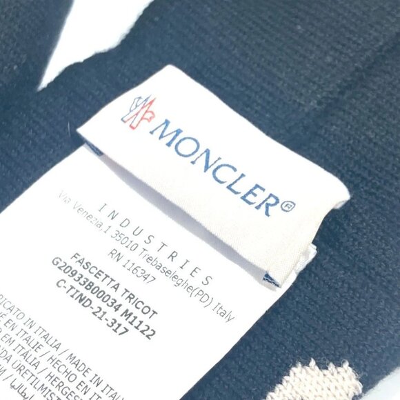 MONCLER logo headband hair accessories hair band wool / polyester Black/White - Picture 8 of 8